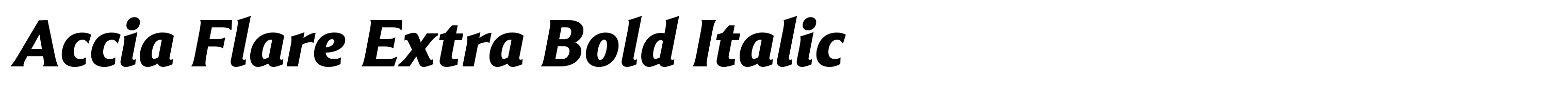 Accia Flare Extra Bold Italic